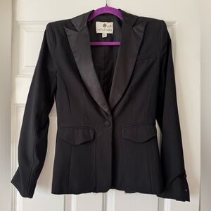 Altuzarra For Target Black Blazer with Fitted Silhouette and Back Peplum Design
